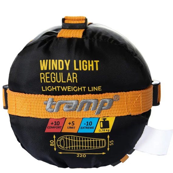 Спальний мішок Tramp Windy Light кокон правий TRS-055-R, Сторона застібки: Права, Колір: Orange/Grey, зображення 14