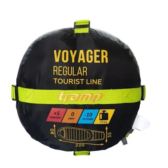 Спальный мешок Tramp Voyager Compact левый TRS-052C-L, Сторона застежки: Левая, Цвет : Green/Grey, изображение 14