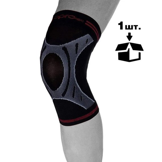 Наколенник спортивний OPROtec Knee Sleeve S Black (TEC5736-SM), Розмір: S, Колір: Чорний, зображення 2