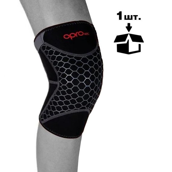 Наколенник спортивний OPROtec Knee Support with Open Patella XL Black (TEC5729-XL), Розмір: XL, Колір: Чорний, зображення 2