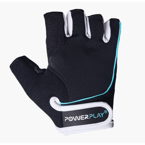 Перчатки для фитнеса PowerPlay 1750 женские черно-голубые S (PP_1750_S_Blue_Line), Размер: S, Цвет: Чёрный/Голубой, изображение 3