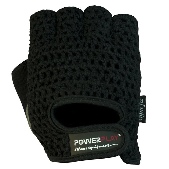 Рукавички для фітнесу PowerPlay 1953 чорні M (PP_1953_M_Black), Розмір: M, Колір: Чорний, зображення 2