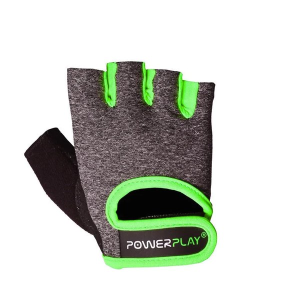 Перчатки для фитнеса PowerPlay 2935 женские серо-зеленые M (PP_2935_M_Green_Line), Размер: M, Цвет: Серый/Зелёный, изображение 5