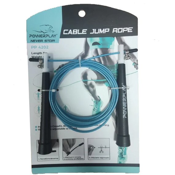 Скакалка скоростная PowerPlay 4202 бирюзовая (PP_4202_Cyan), Цвет: Бирюзовый, изображение 9