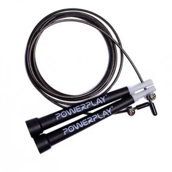 Скакалка скоростная PowerPlay 4202 черная (PP_4202_Black), Цвет: Чёрный, изображение 2