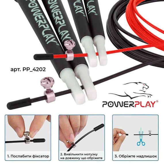 Скакалка скоростная PowerPlay 4202 красная (PP_4202_Red), Цвет: Красный, изображение 4
