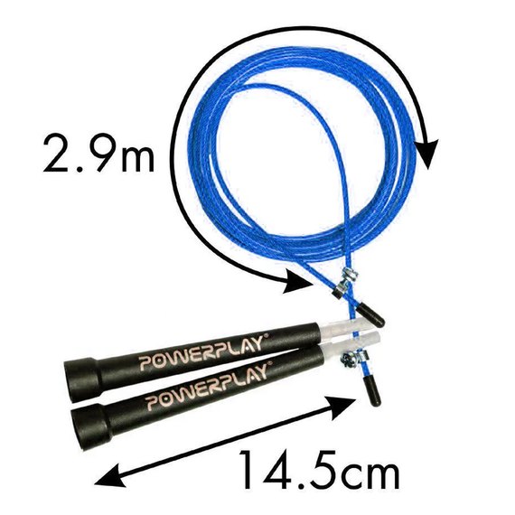 Скакалка скоростная PowerPlay 4202 синяя (PP_4202_Blue), Цвет: Синий, изображение 5