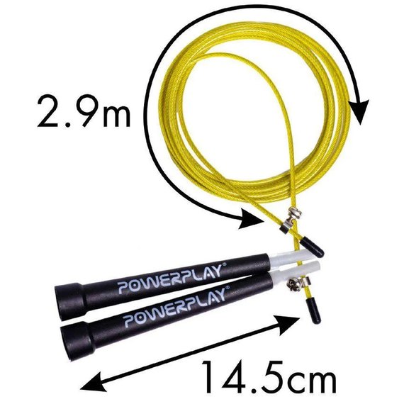 Скакалка скоростная PowerPlay 4202 желтая (PP_4202_Yellow), Цвет: Жёлтый, изображение 6