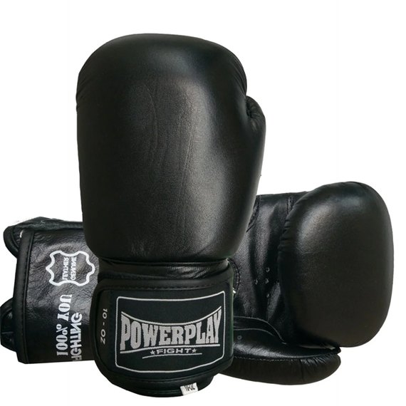 Боксерские перчатки PowerPlay 3088 Черные [натуральная кожа] 10 ун (PP_3088_10oz_Black), Вес: 10 унций, изображение 2