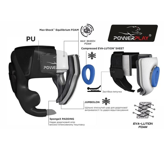 Боксерський шолом PowerPlay 3100 PU Синій M (PP_3100_M_Blue), Розмір: M, зображення 4
