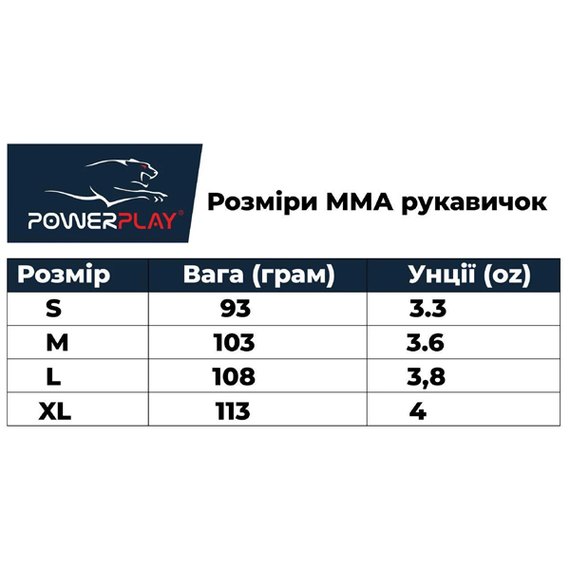 Перчатки для MMA PowerPlay 3058 черно-синие XL (PP_3058_XL_Black/Blue), Размер: XL, изображение 7