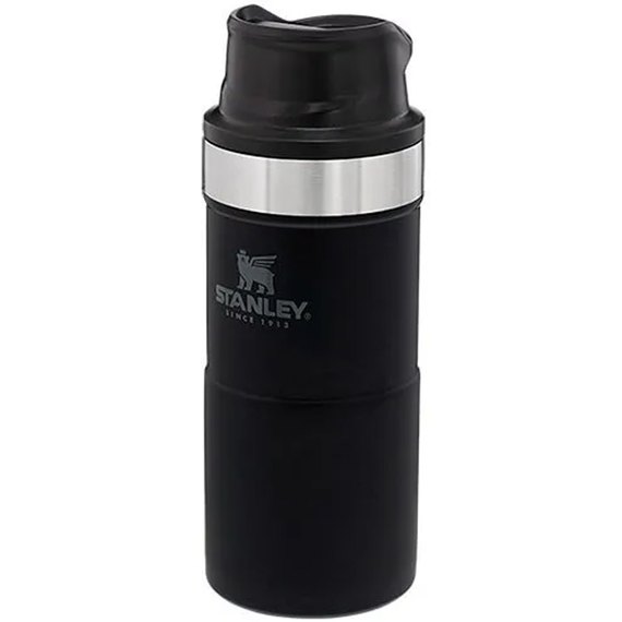Термочашка Stanley Classic Trigger Action Travel Matte Black 0.35 л (6939236382786), Цвет: Чёрный, изображение 2