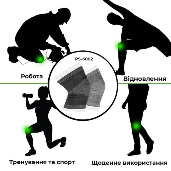 Наколенник спортивный Power System PS-6002 Black/Grey M (PS-6002_M_Black), Размер: M, Цвет: Чёрный/Серый, изображение 2