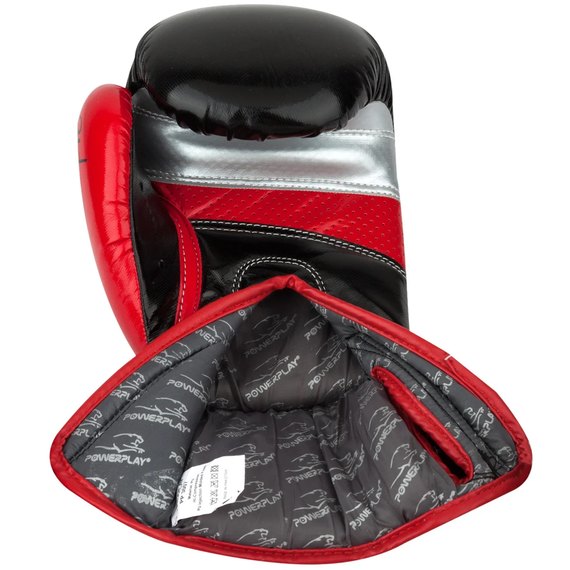 Боксерские перчатки PowerPlay 3007 Черные карбон 12 ун (PP_3007_12oz_Black), Вес: 12 унций, изображение 4