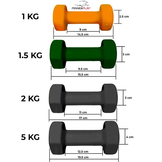Гантель PowerPlay 4125 вінілова 1 кг (PP_4125_1kg), Вага: 1 кг, зображення 3