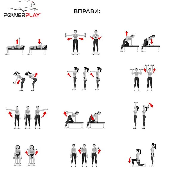 Гантель PowerPlay 4125 вінілова 1.5 кг (PP_4125_1.5kg), Вага: 1.5 кг, зображення 5