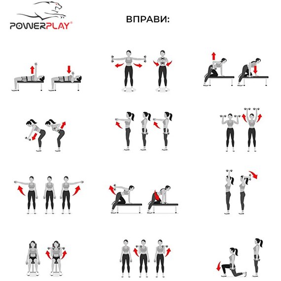 Гантель PowerPlay 4126 неопренова 2 кг (PP_4126_2kg), Вага: 2 кг, зображення 4