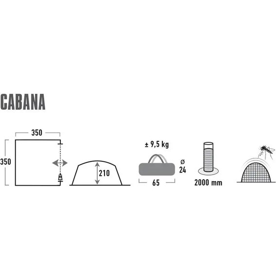Павільйон High Peak Cabana Light grey / Dark grey / Lime (14052) 928987, зображення 2