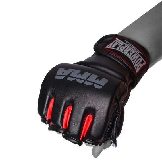 Рукавички для MMA PowerPlay 3053 чорно-червоні S/M (PP_3053_S/M), Розмір: S/M, зображення 2