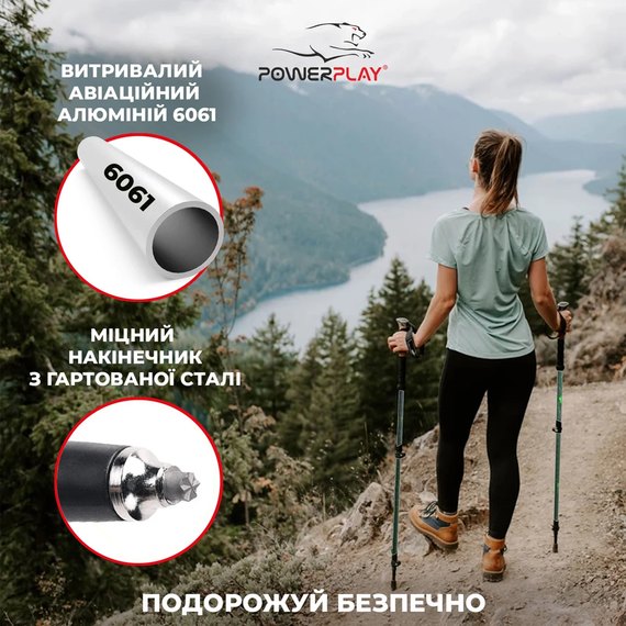 Палки для скандинавской ходьбы PowerPlay 9103 Lagom 80-135 см (набор) PP_9103_LAGOM, изображение 5