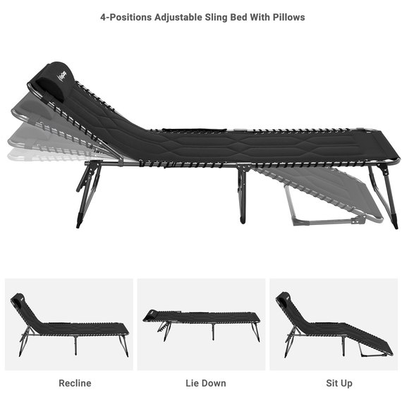 Раскладушка KingCamp Comfort Padded 3-Folding Camping Cot black KC2021, изображение 4