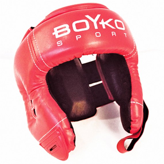 Боксерский шлем BoYko BS для кикбоксинга, композиционная кожа красный XXL (bs6243112305), Размер: XXL, Цвет: Красный, изображение 4
