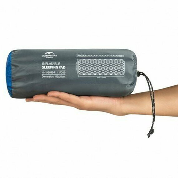Надувной коврик Naturehike FC-10 NH19Z032-P синий (6927595734261), Цвет: Синий, Размеры: 195х59х6.5 см, изображение 2