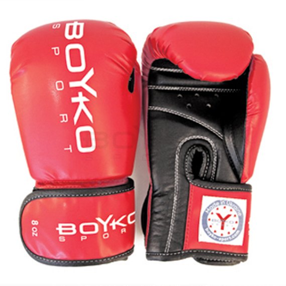 Перчатки для кикбоксинга BoYko BS композиционная кожа красные 10 ун (bs6113002208), Вес: 10 унций, изображение 3