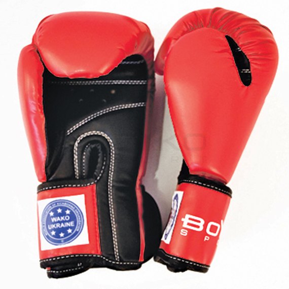 Перчатки для кикбоксинга BoYko BS композиционная кожа красные 10 ун (bs6113002208), Вес: 10 унций, изображение 5