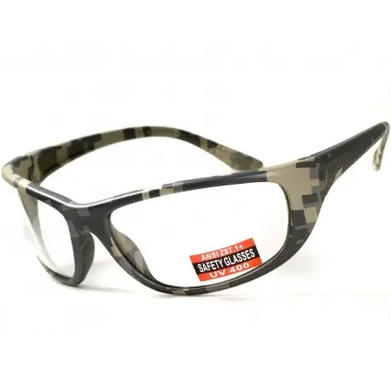 Очки защитные Global Vision Hercules-6 Digital Camo прозрачные (1ГЕР6-К10), Цвет оправы: Хаки, Цвет линз: Прозрачный