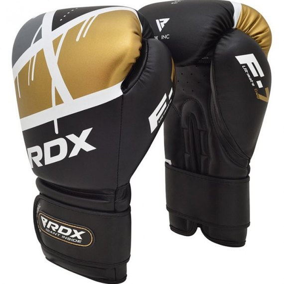 Боксерские перчатки RDX F7 Ego Black Golden 10 ун. (3071_40291), Вес: 10 унций, Цвет: Чёрный, изображение 2