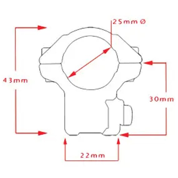Кольца Hawke Matchmount 1"/9-11mm/Med 920996, изображение 2