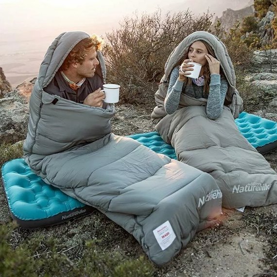 Спальний мішок Naturehike M400 NH20MSD02 лівий зелений (6927595748145-L), Сторона застібки: Ліва, Колір: Green, зображення 2