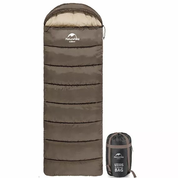 Спальный мешок Naturehike U350 NH20MSD07 левый коричневый (6927595767221-L), изображение 3