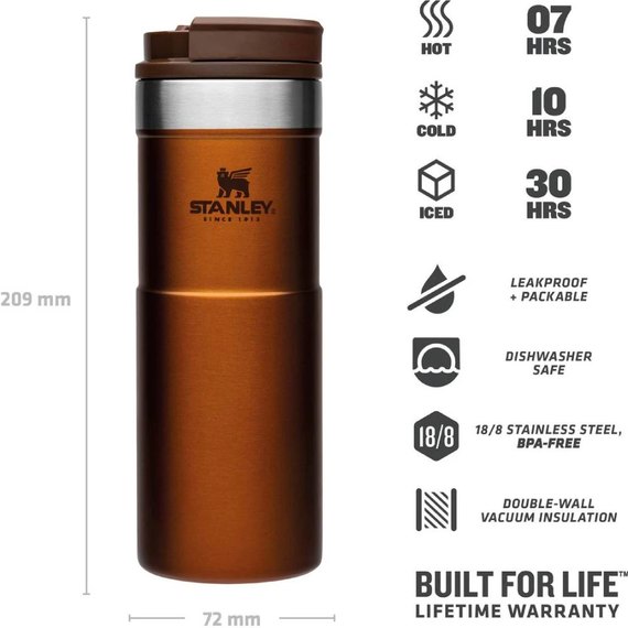Термочашка Stanley Classic Never Leak Maple 0.47 л (6939236382915), Цвет: Оранжевый, изображение 6