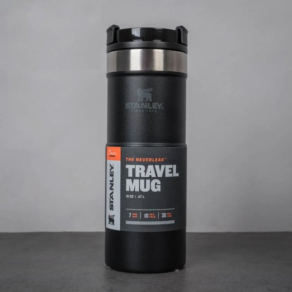 Термочашка Stanley Classic Never Leak Matte Black 0.47 л (6939236382885), Колір: Чорний, зображення 5