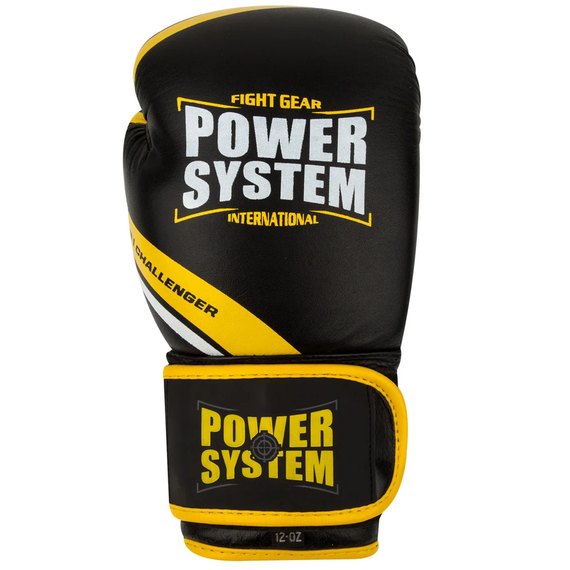 Боксерські рукавички Power System PS 5005 Challenger Black/Yellow 10 унцій (PS-5005_10oz_Black/Yellow), Вага: 10 унцій, зображення 2