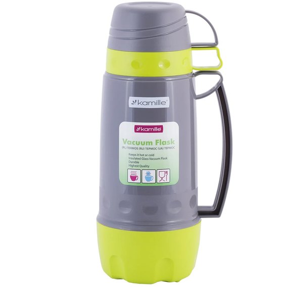 Термос Kamille 1000мл серый/салатовый KM-2080, Цвет: light green