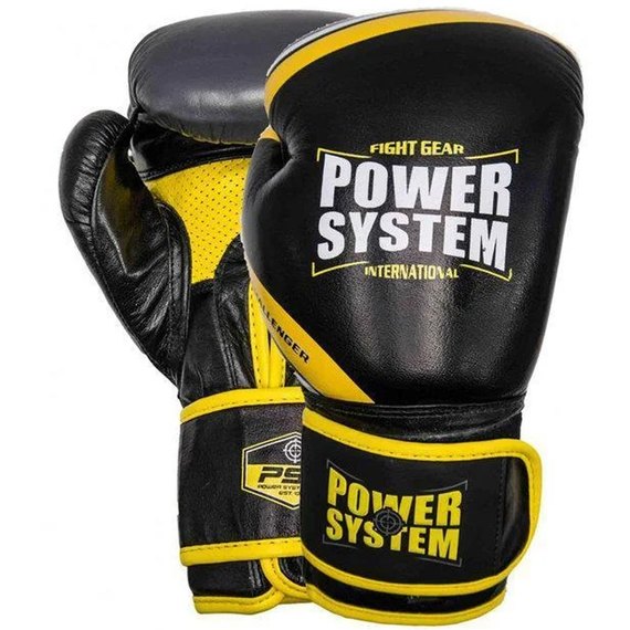 Боксерські рукавички Power System PS 5005 Challenger Black/Yellow 16 унцій (PS-5005_16oz_Black/Yellow), Вага: 16 унцій