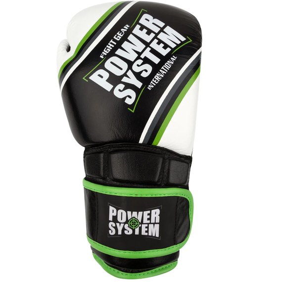 Боксерские перчатки Power System PS 5006 Contender Black/Green Line 12 унций (PS-5006_12oz_Black/Green), Вес: 12 унций, изображение 2