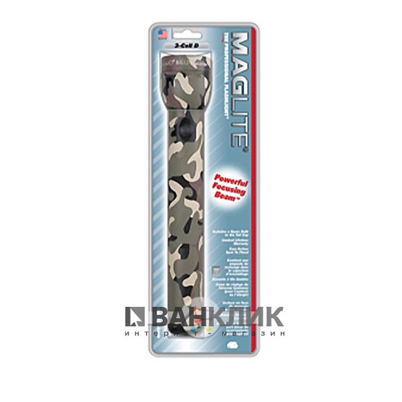 Фонарь Maglite 3D (камуфляж) в блистере (S3D026R)