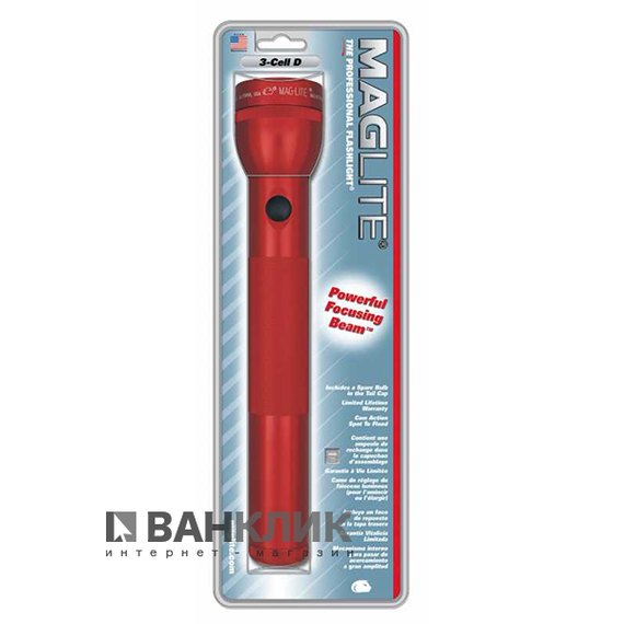 Фонарь Maglite 3D (красный) в блистере (S3D036R)