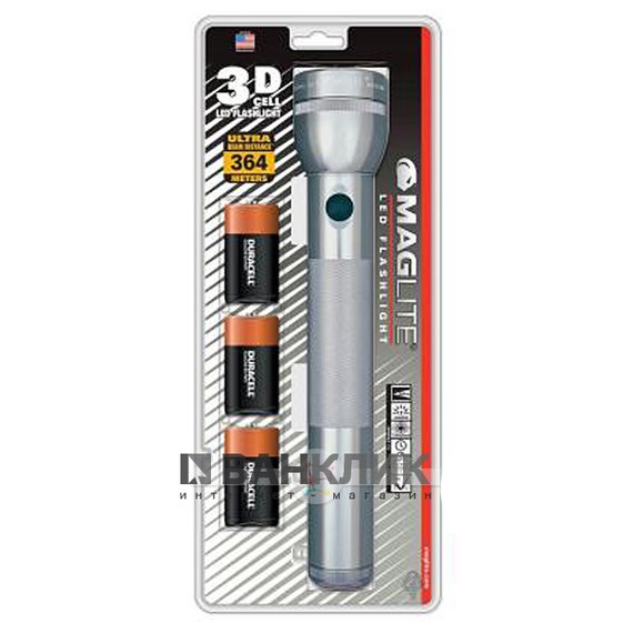 Фонарь Maglite 3D (серый) в картонной коробке (S3D095R)