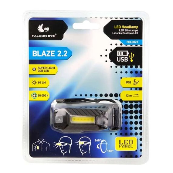 Налобный фонарь Falcon Eye Blaze 2.2 (60 Lm) USB Rechargeable (FHL0023), изображение 2