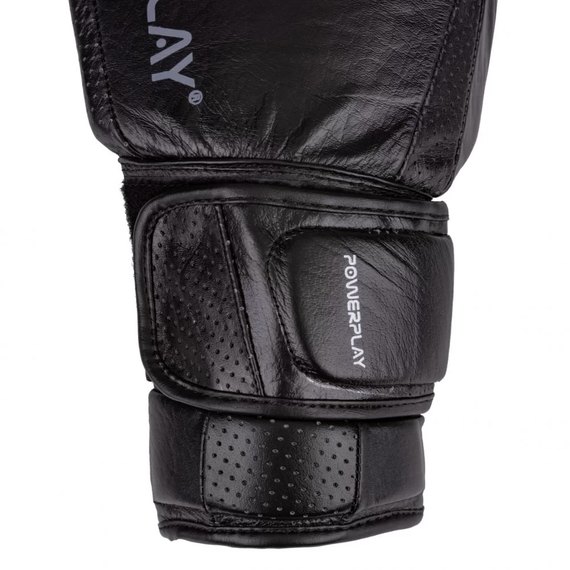 Боксерские перчатки PowerPlay 3087 Черные 16 ун (PP_3087_16oz_Black), Вес: 16 унций, изображение 3