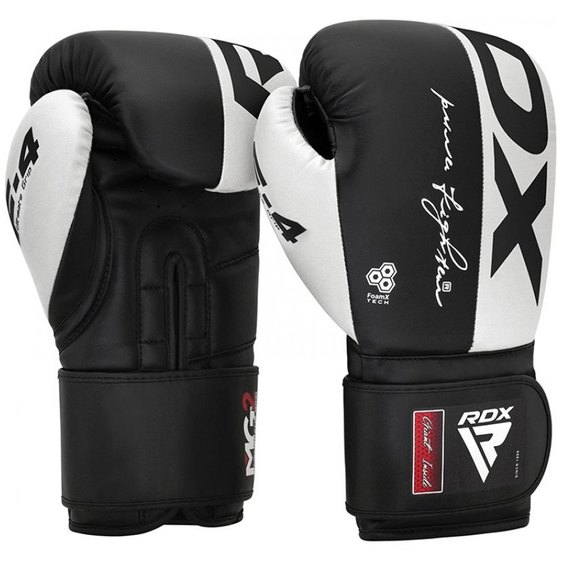 Боксерские перчатки RDX F4 White 14 ун. BGR-F4B-14OZ (3191_402994), Вес: 14 унций, изображение 2
