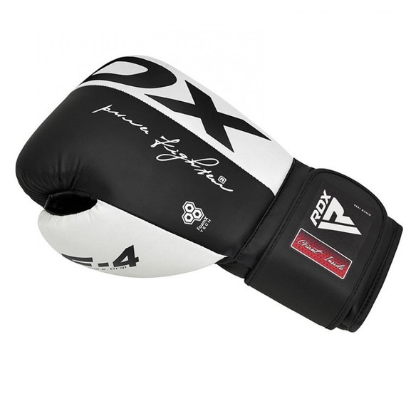 Боксерские перчатки RDX F4 White 14 ун. BGR-F4B-14OZ (3191_402994), Вес: 14 унций, изображение 3