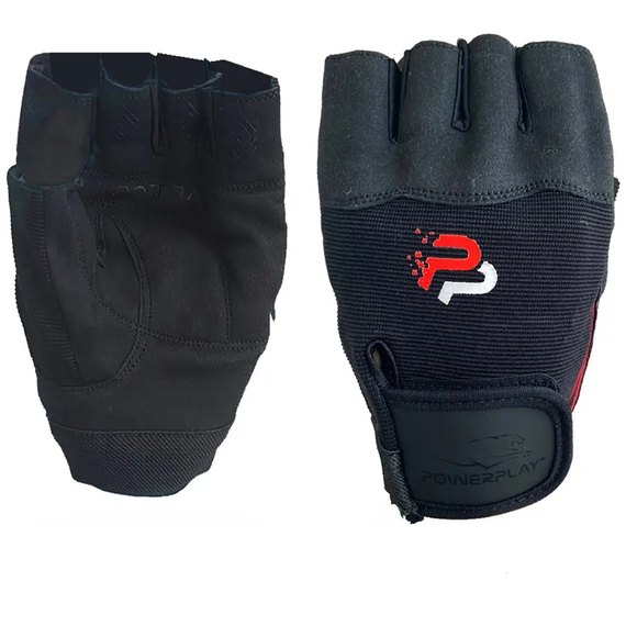 Рукавички для фітнесу PowerPlay 9117 чорні M (PP_9117_M_Black), Розмір: M, Колір: Чорний