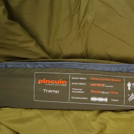 Спальный мешок Pinguin Tramp (11/7°C), 185 см - Left Zip, Khaki (237146), Сторона застежки: Левая, Цвет : Khaki, изображение 5