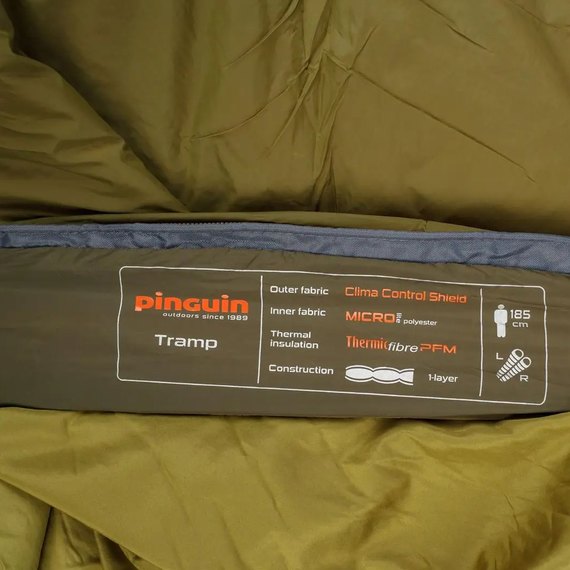 Спальный мешок Pinguin Tramp (11/7°C), 195 см - Left Zip, Khaki (237344), изображение 4